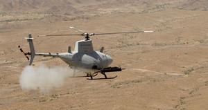 A Northrop Grumman MQ-8B Fire Scout unmannded helicopter.